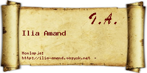 Ilia Amand névjegykártya